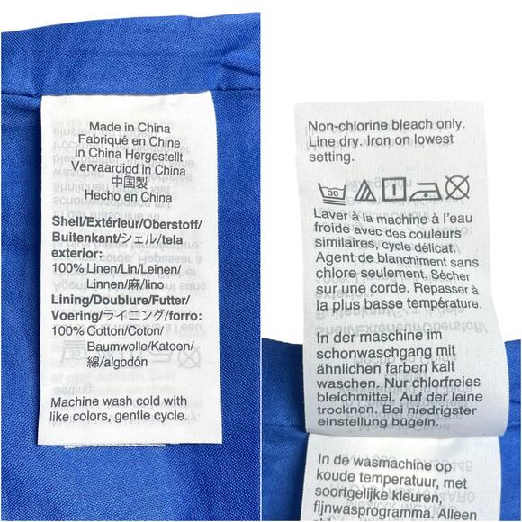 J. CREW 100% Linen Ratti Tropical Toile Blue/White Floral Midi Tea Dress Size 4 - Picture 10 of 10